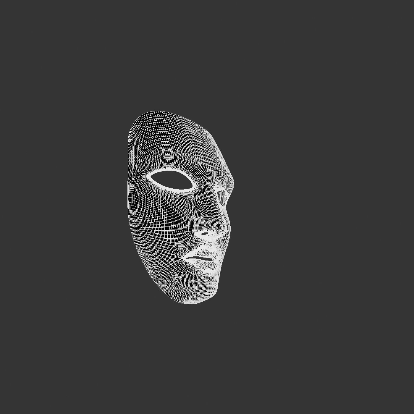 Metal mask Low-poly 3D model_93