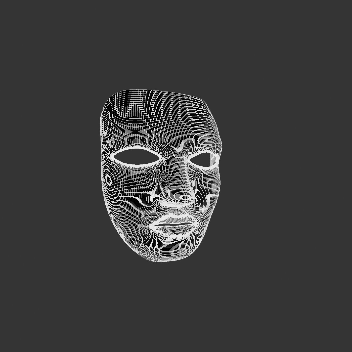 Metal mask Low-poly 3D model_71