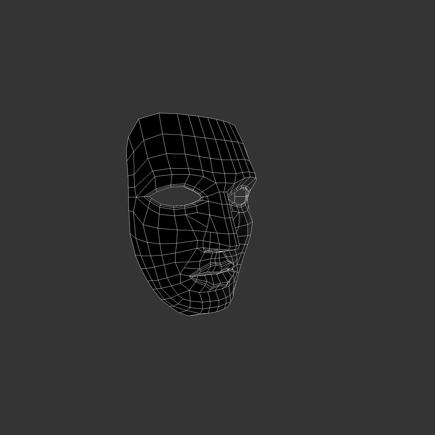 Metal mask Low-poly 3D model_37