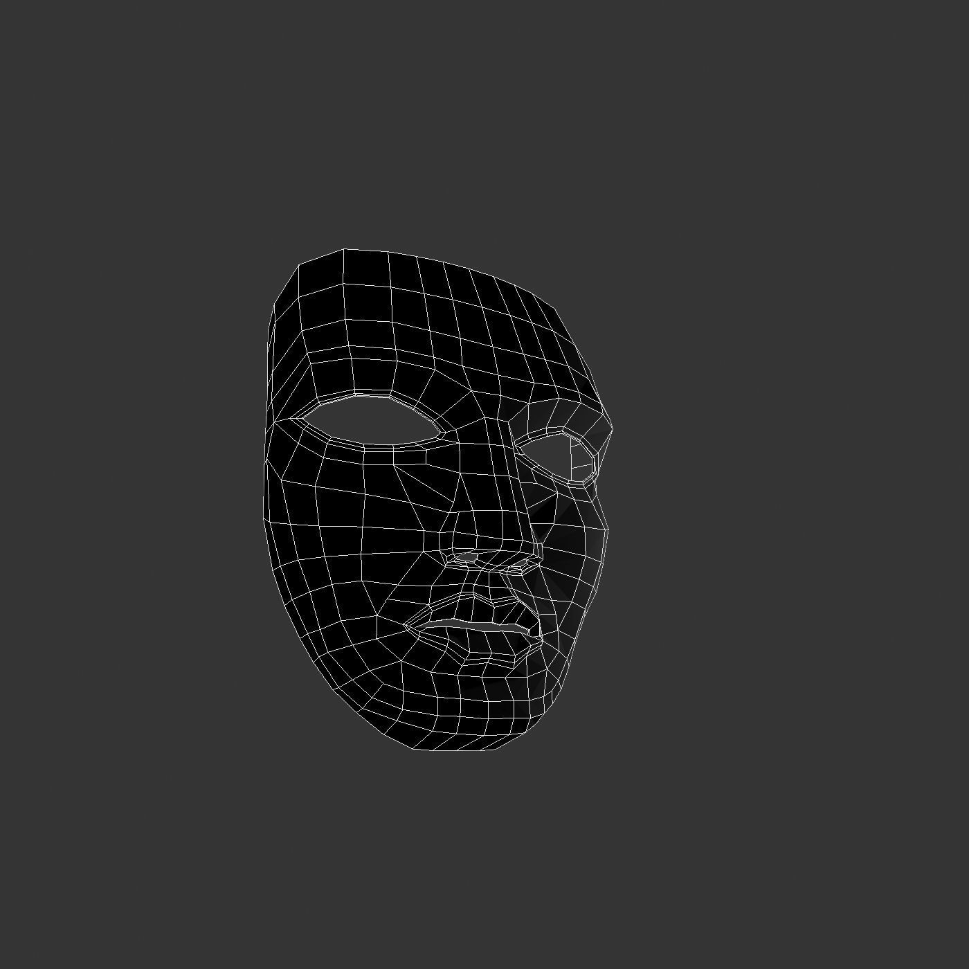 Metal mask Low-poly 3D model_47