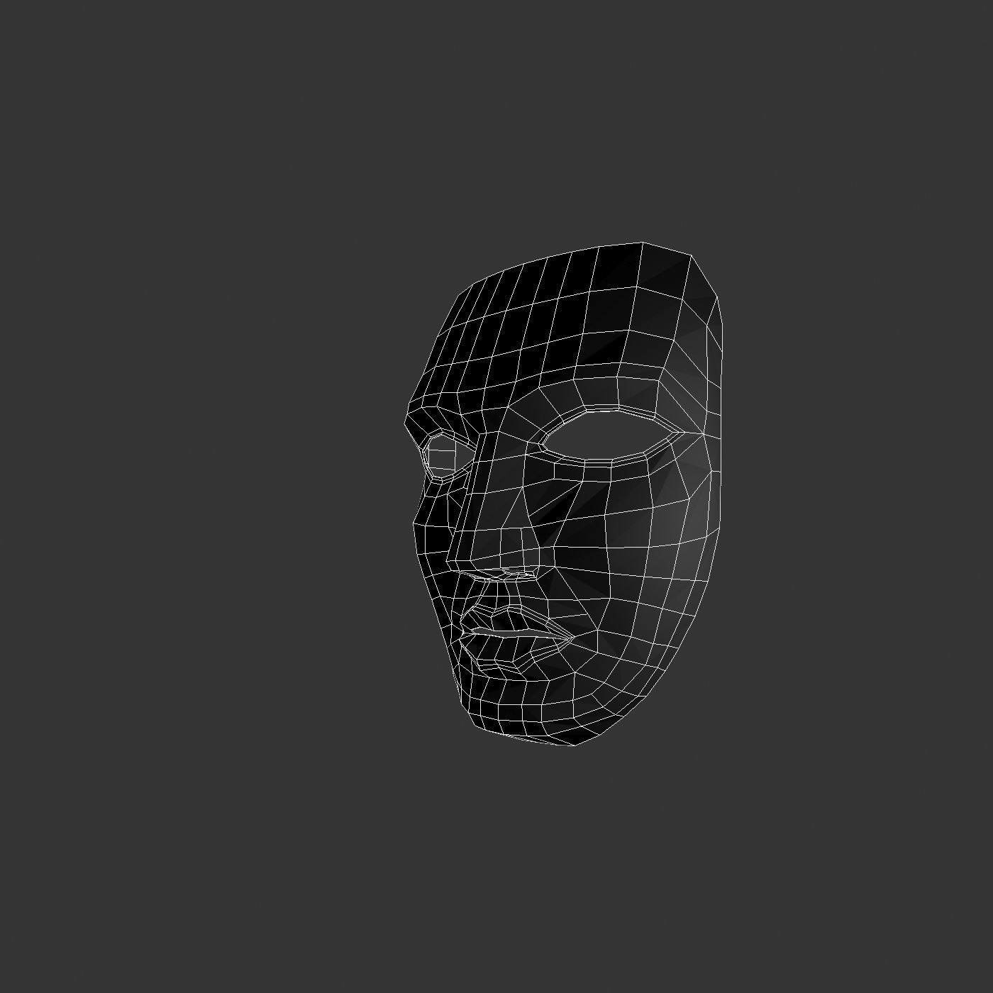Metal mask Low-poly 3D model_48