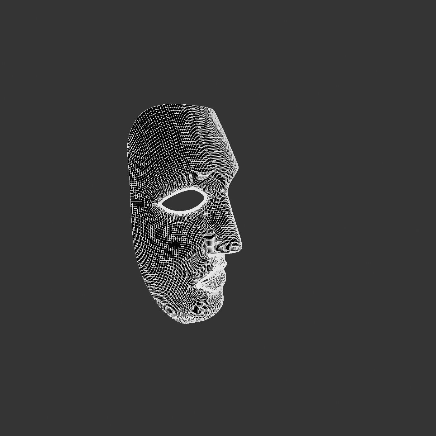 Metal mask Low-poly 3D model_65