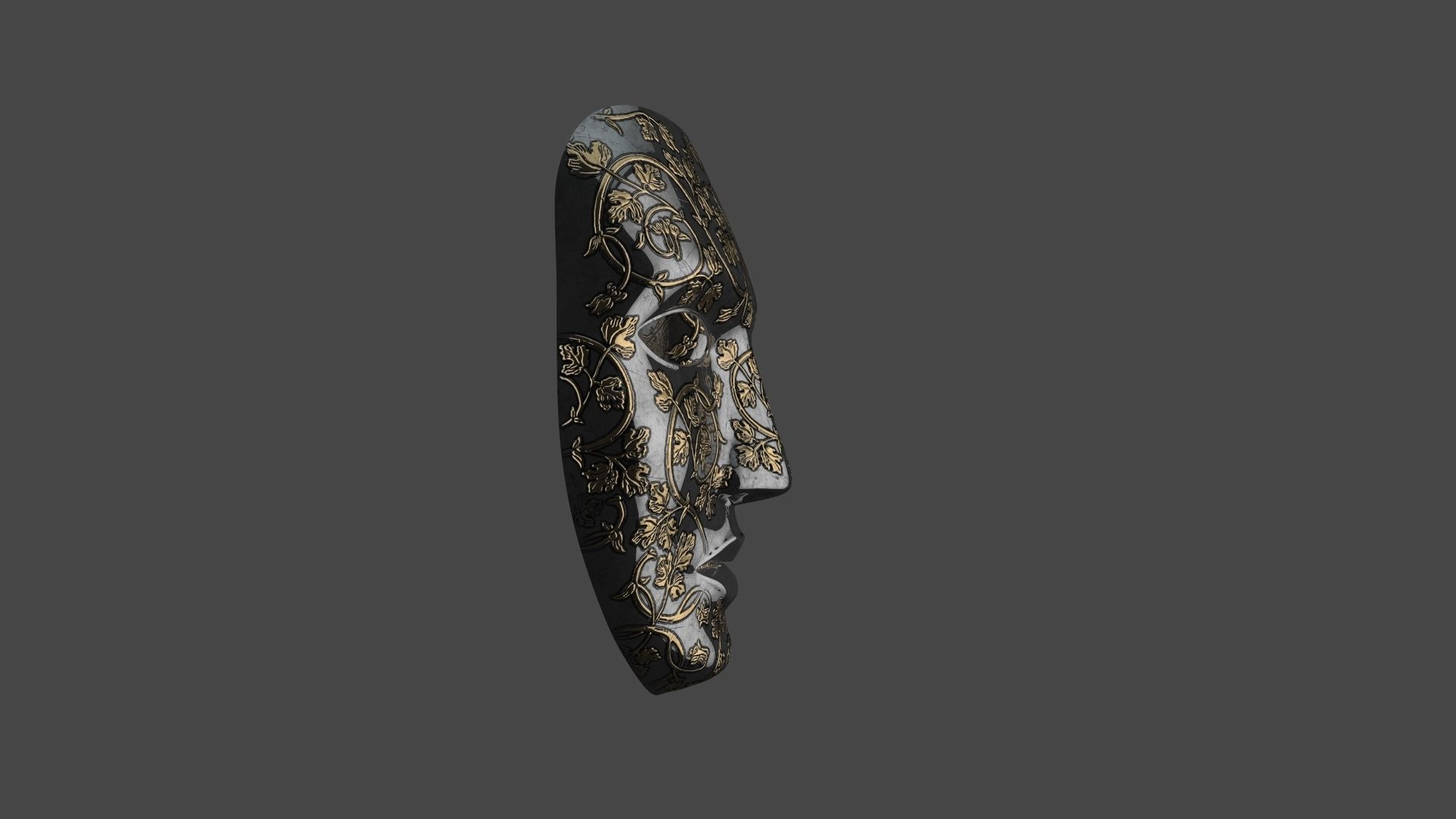 Metal mask Low-poly 3D model_24