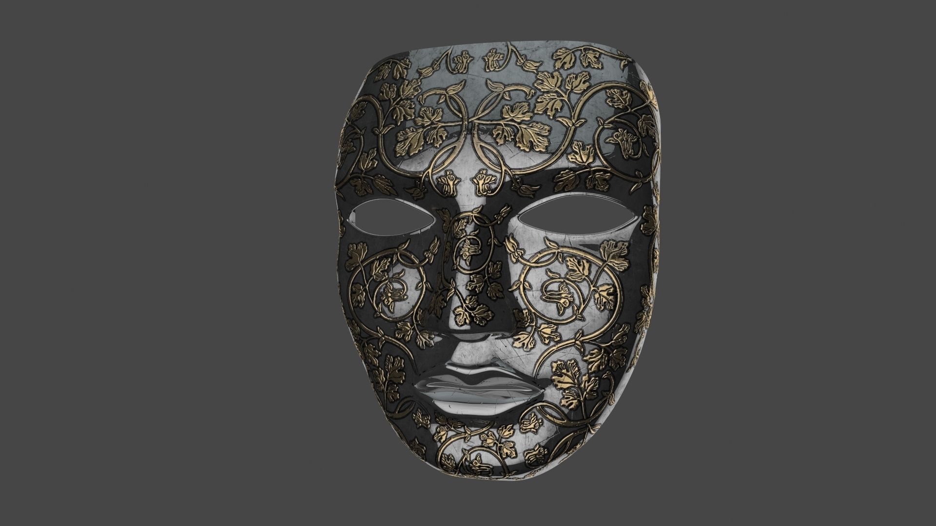 Metal mask Low-poly 3D model_9