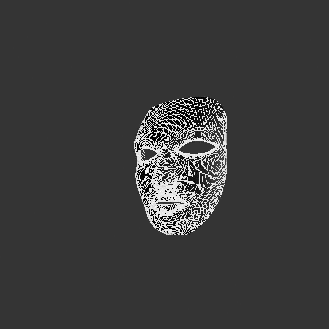 Metal mask Low-poly 3D model_89