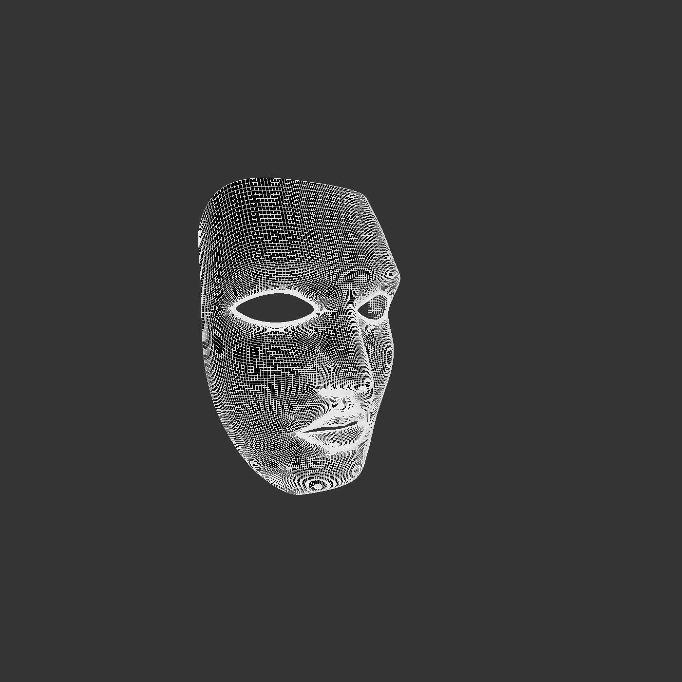 Metal mask Low-poly 3D model_70