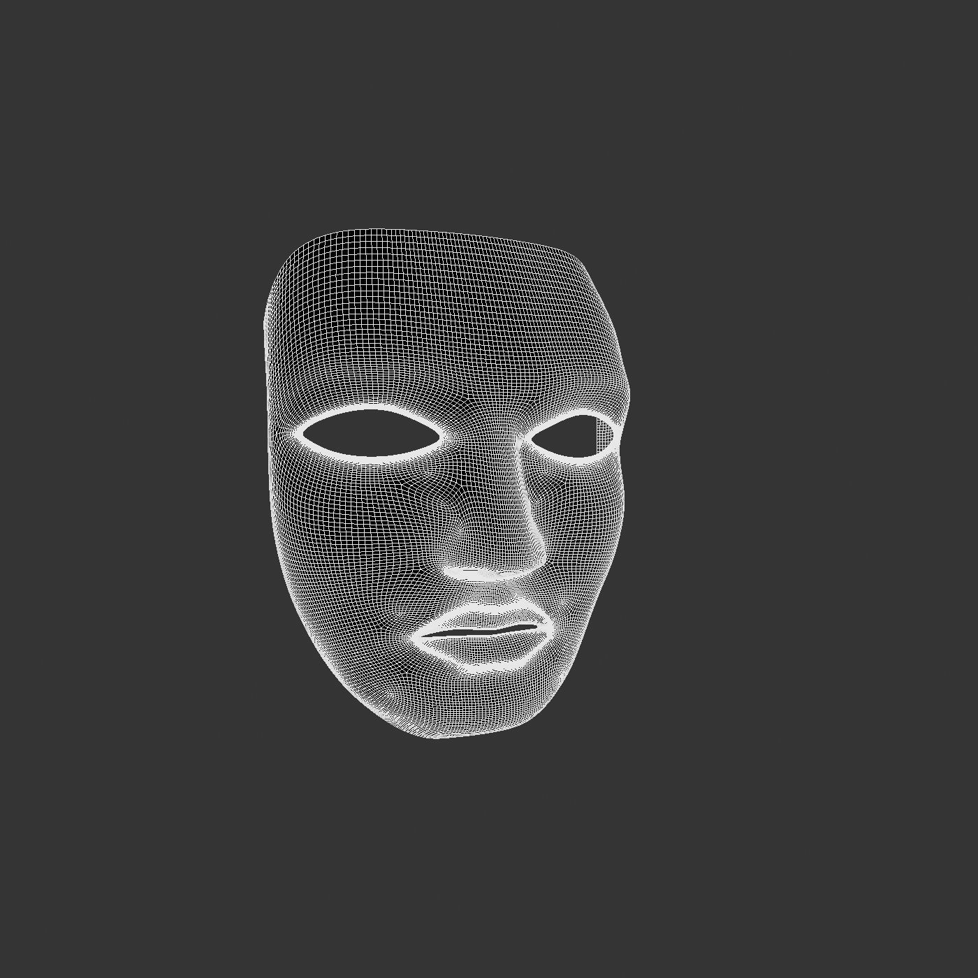 Metal mask Low-poly 3D model_87