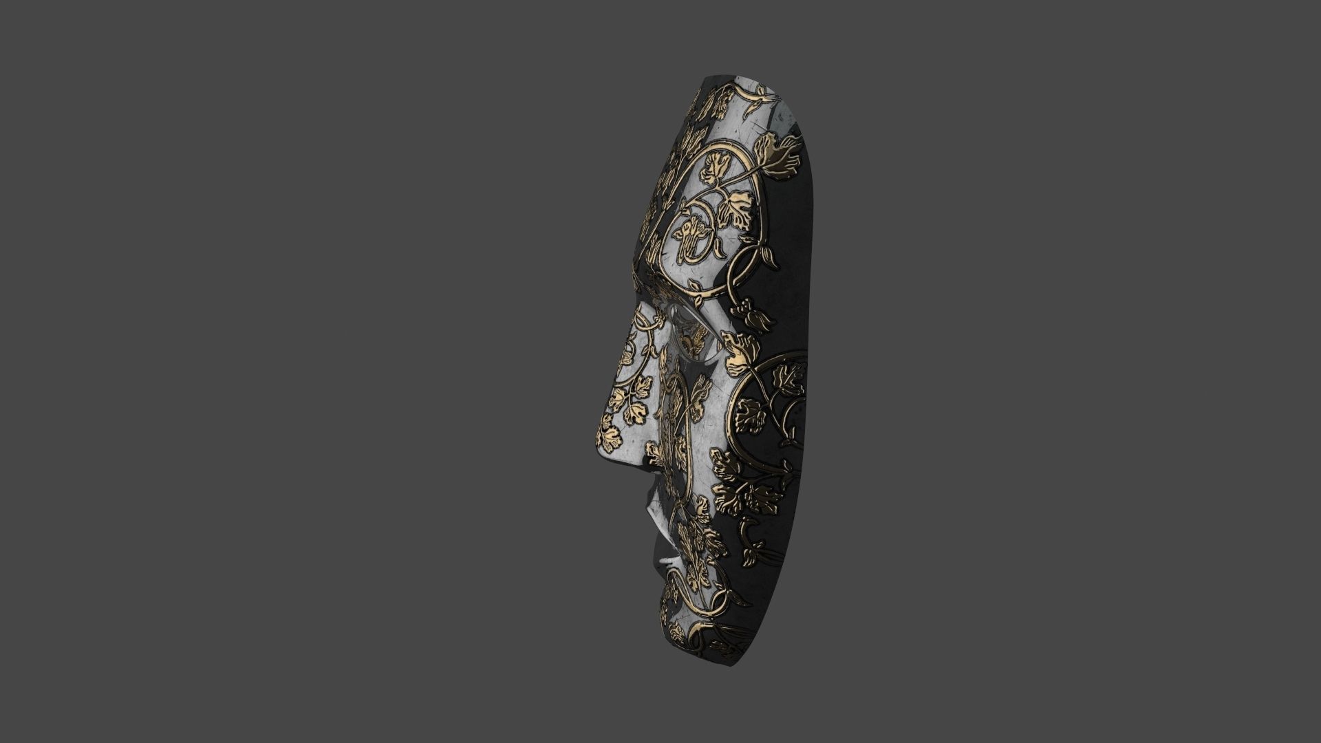 Metal mask Low-poly 3D model_17