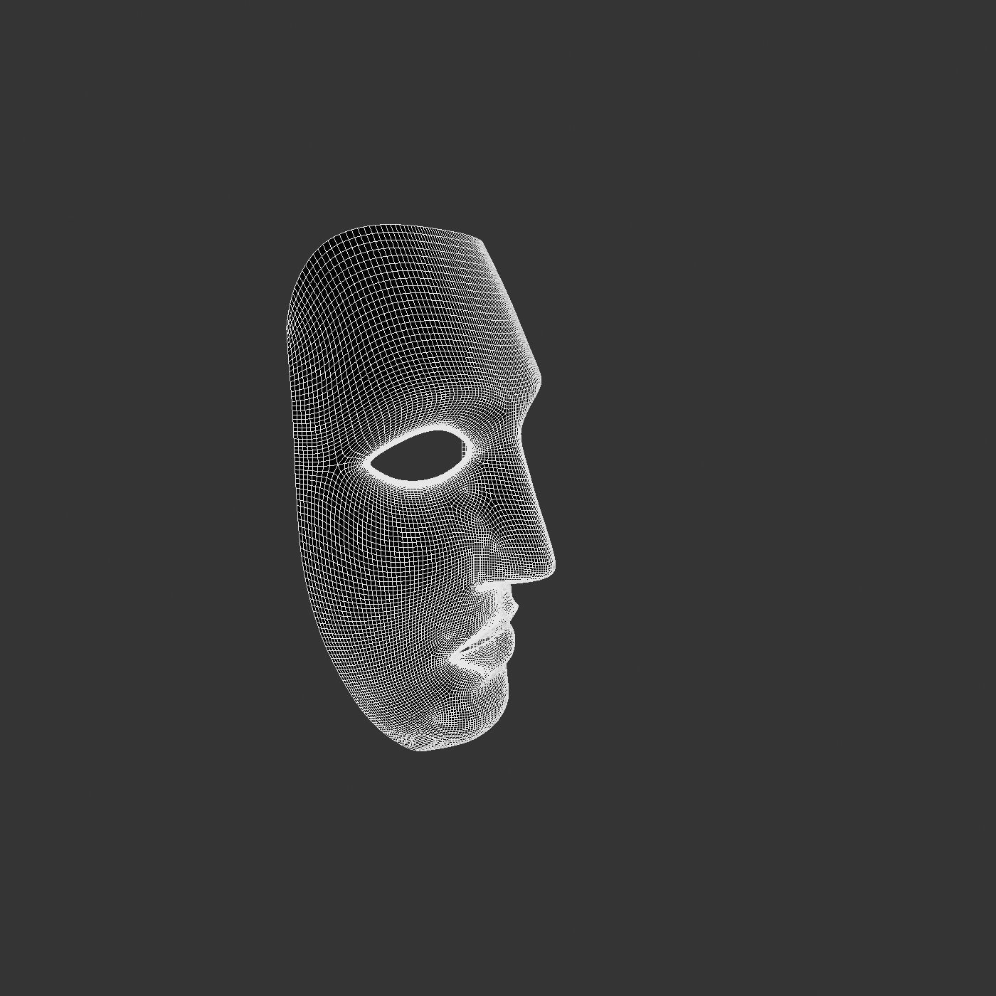 Metal mask Low-poly 3D model_64