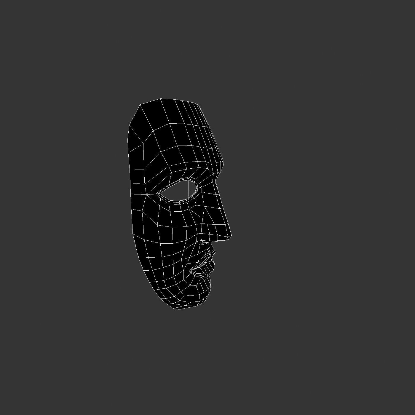 Metal mask Low-poly 3D model_31