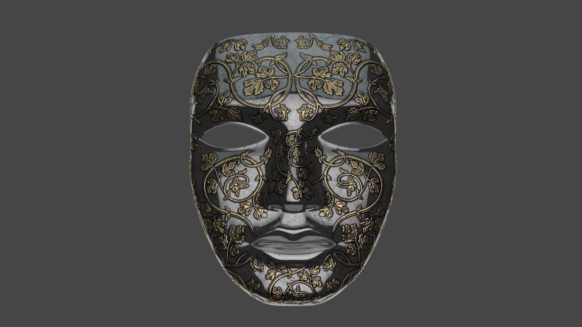 Metal mask Low-poly 3D model_15