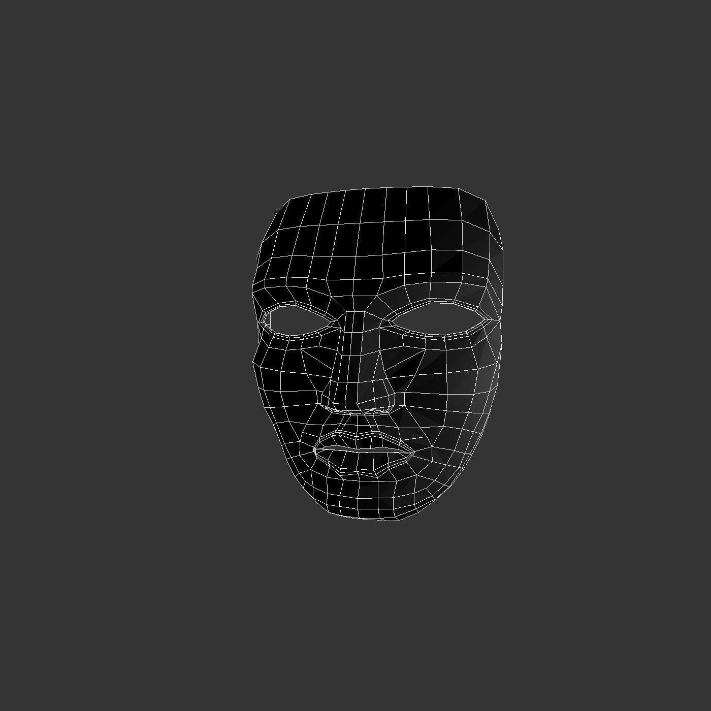 Metal mask Low-poly 3D model_42