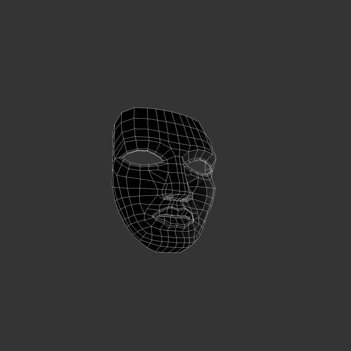 Metal mask Low-poly 3D model_58