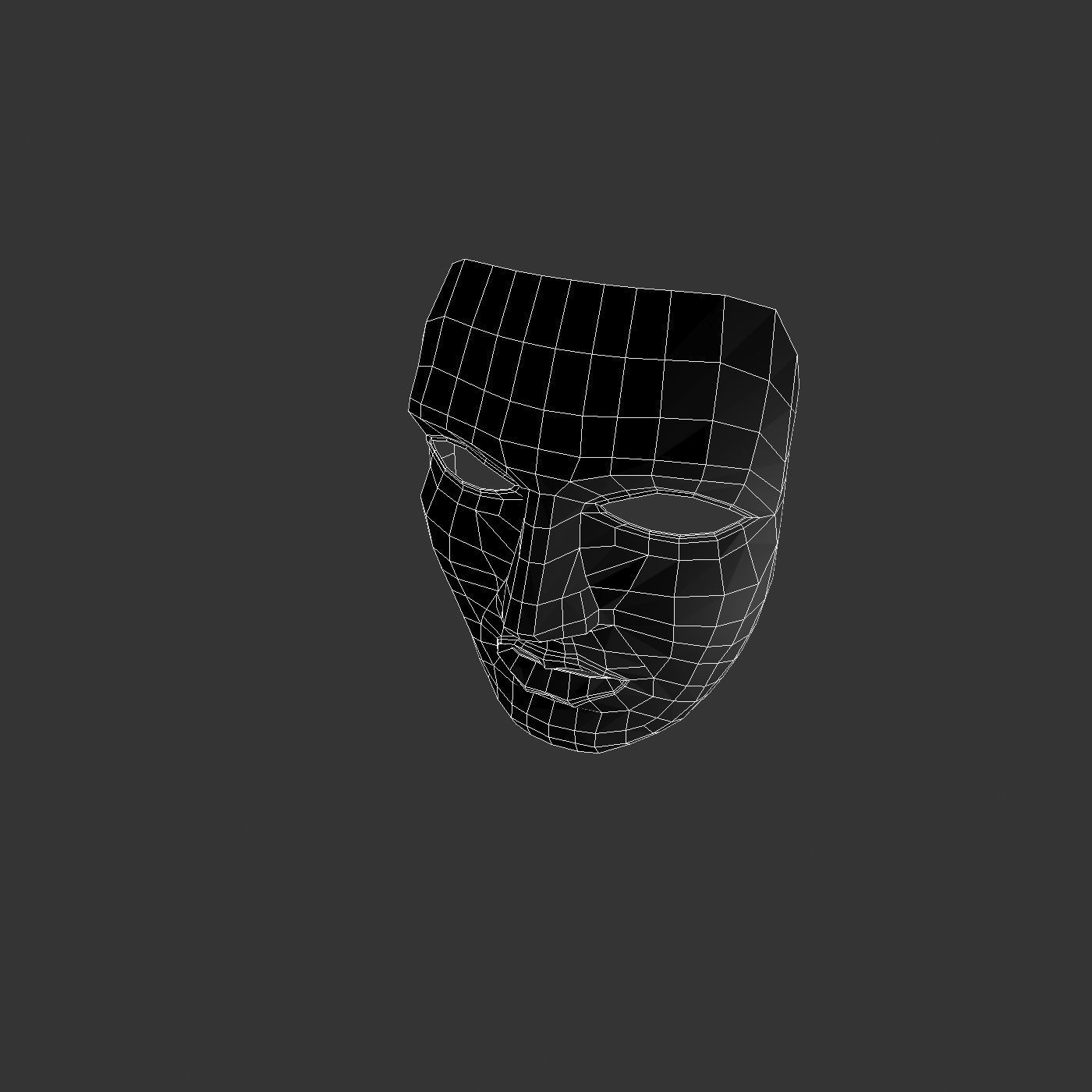 Metal mask Low-poly 3D model_61