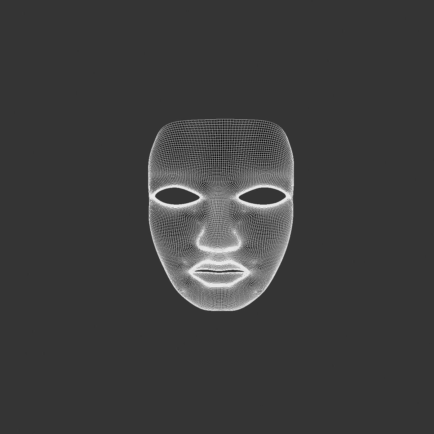 Metal mask Low-poly 3D model_73