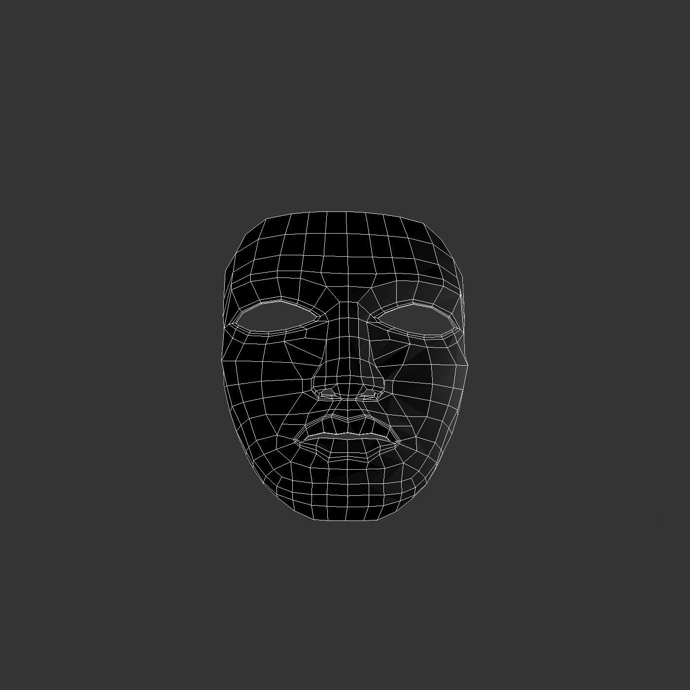 Metal mask Low-poly 3D model_46