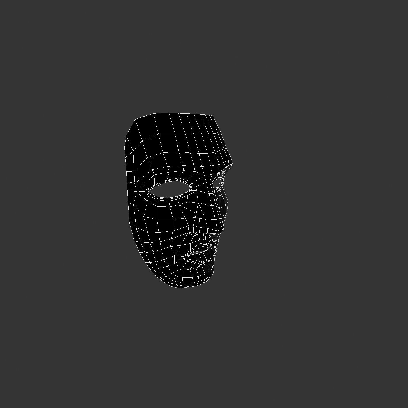 Metal mask Low-poly 3D model_35