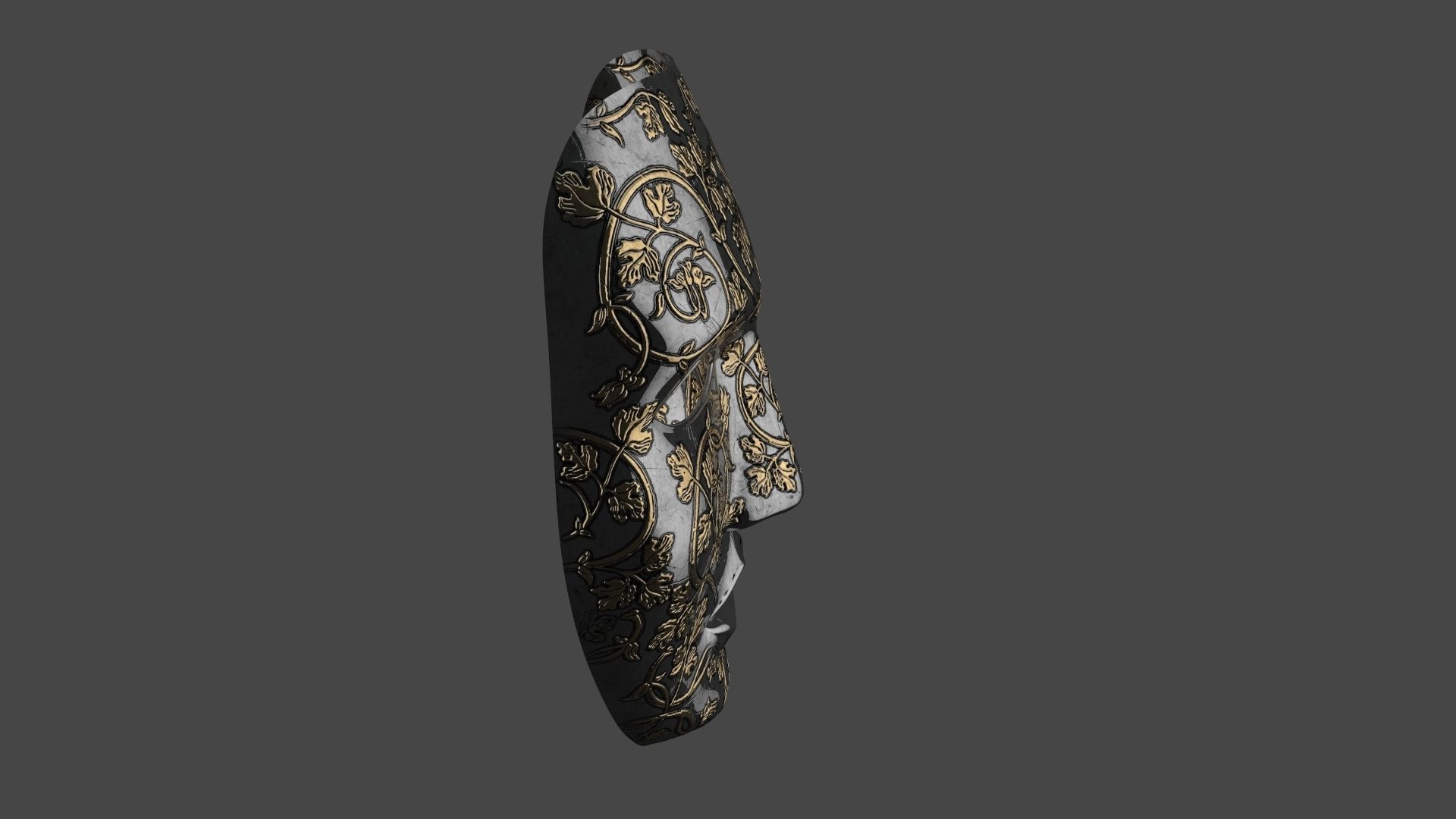 Metal mask Low-poly 3D model_26