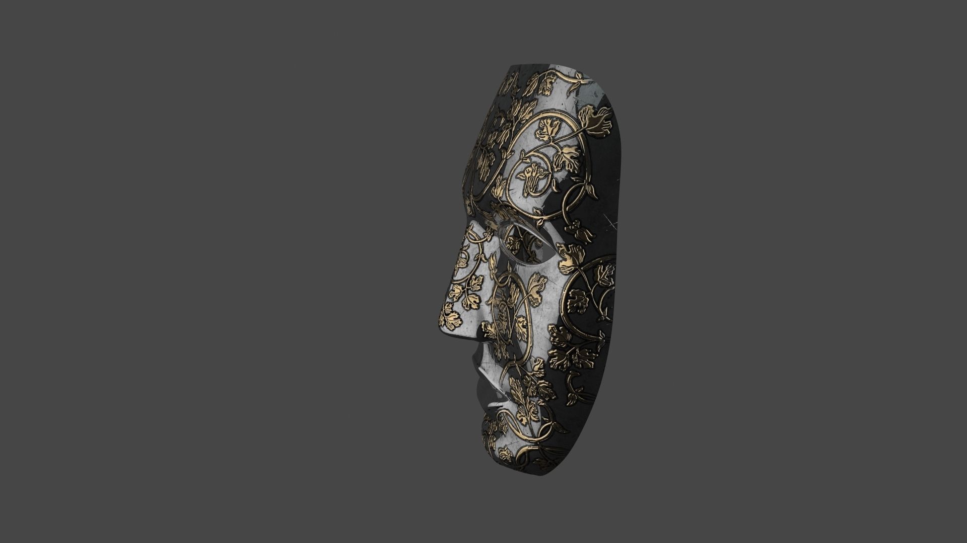 Metal mask Low-poly 3D model_16