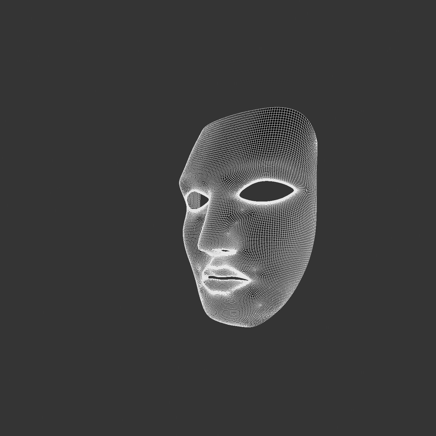 Metal mask Low-poly 3D model_63