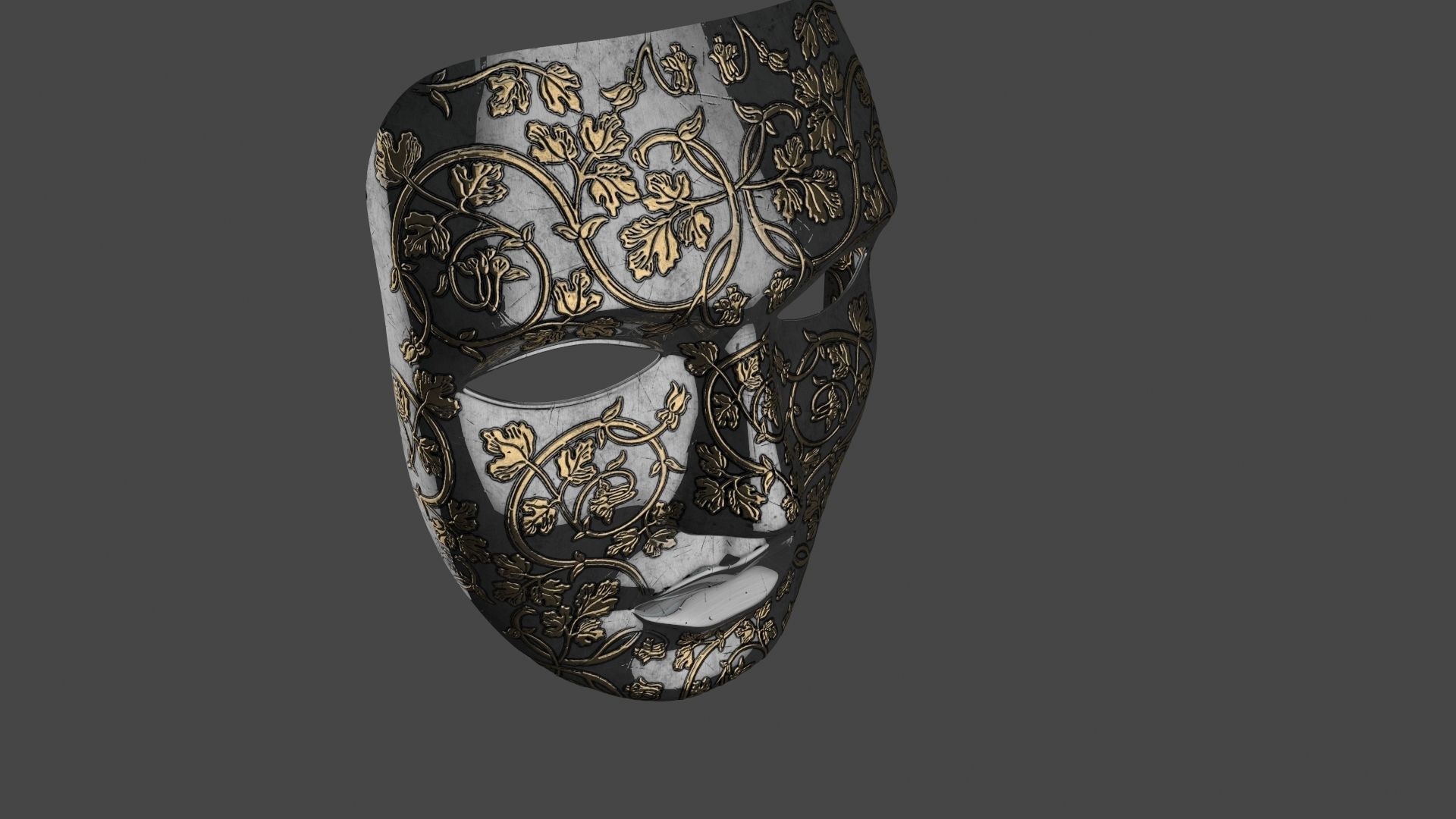Metal mask Low-poly 3D model_27