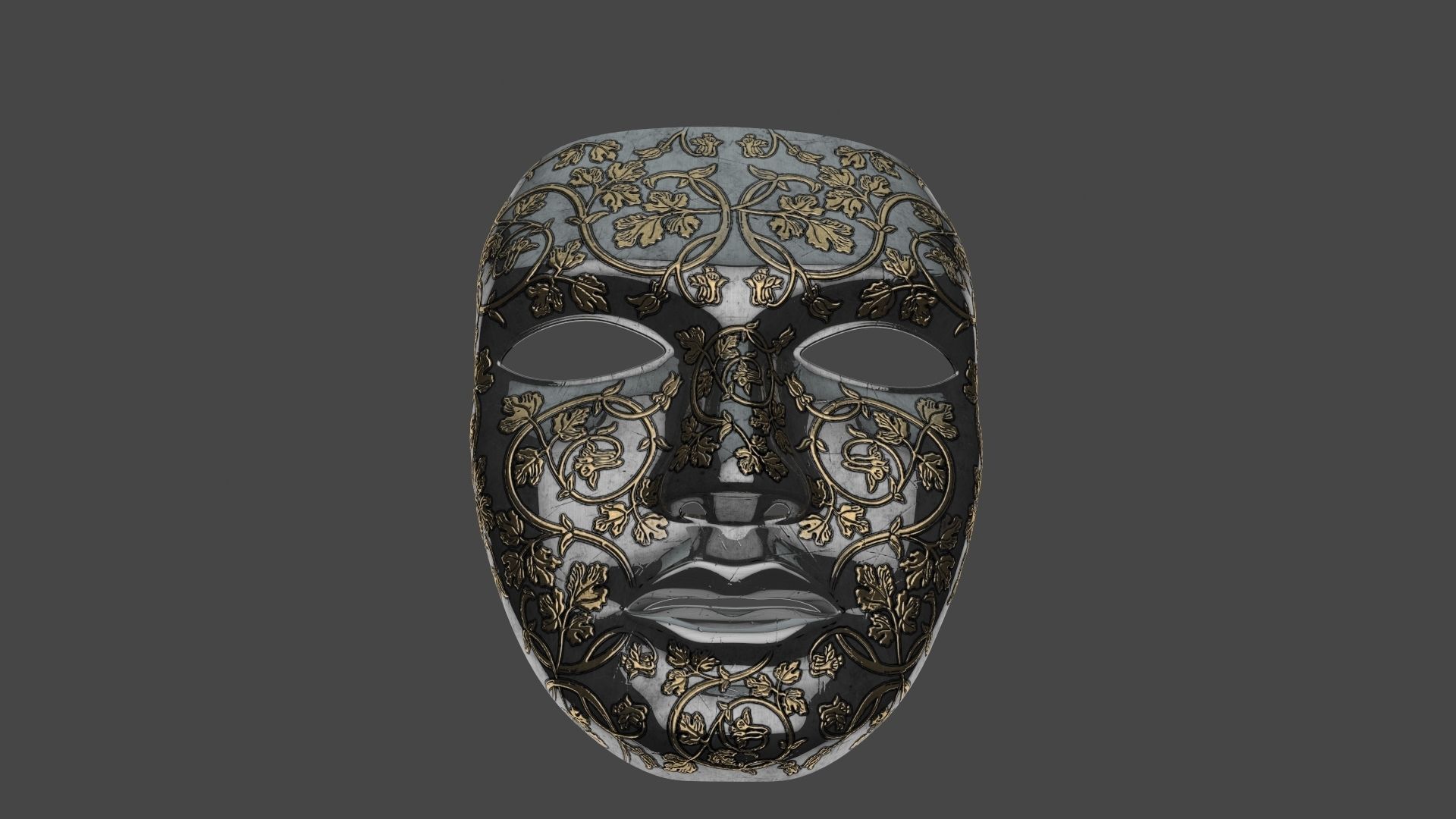 Metal mask Low-poly 3D model_19