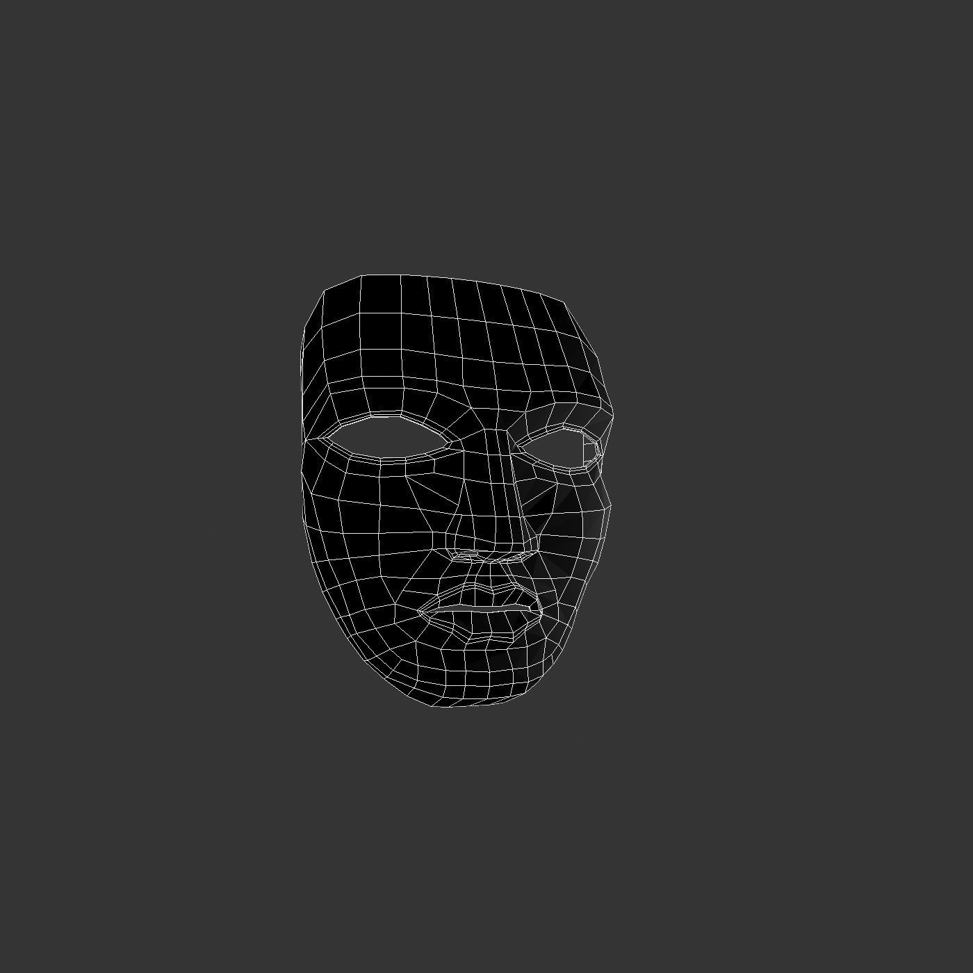 Metal mask Low-poly 3D model_40
