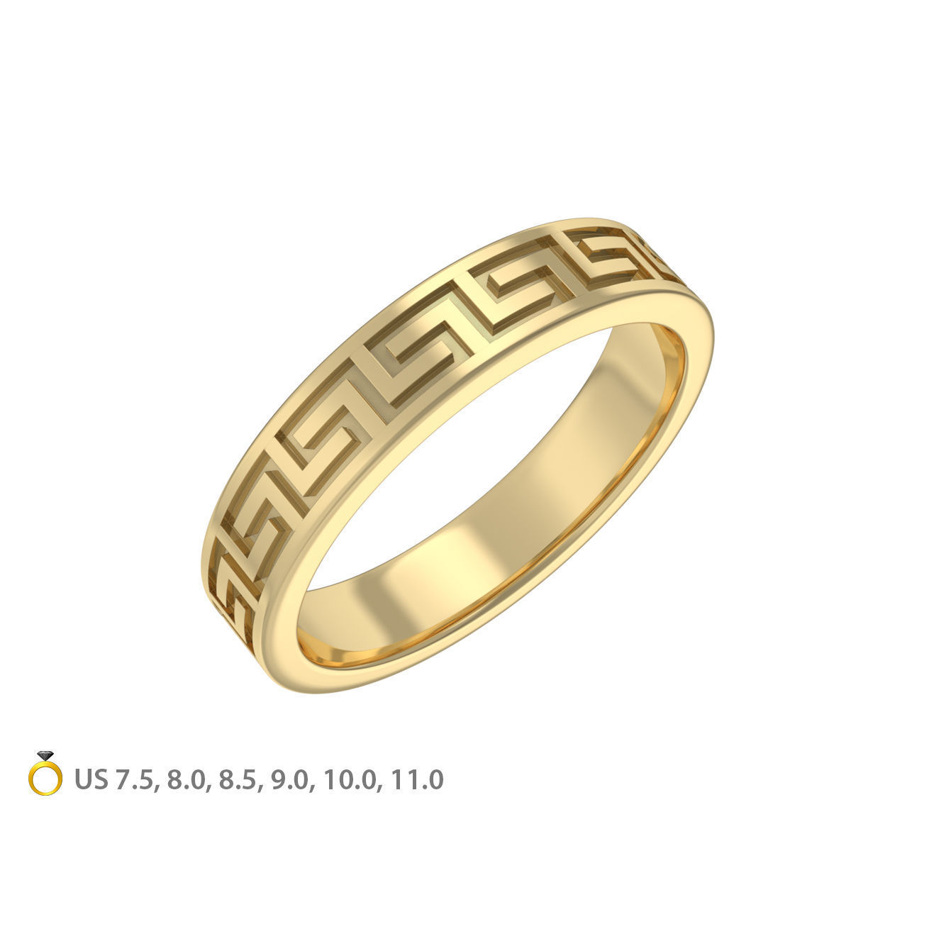 N198-2 Greek ornament band 3D print model_1