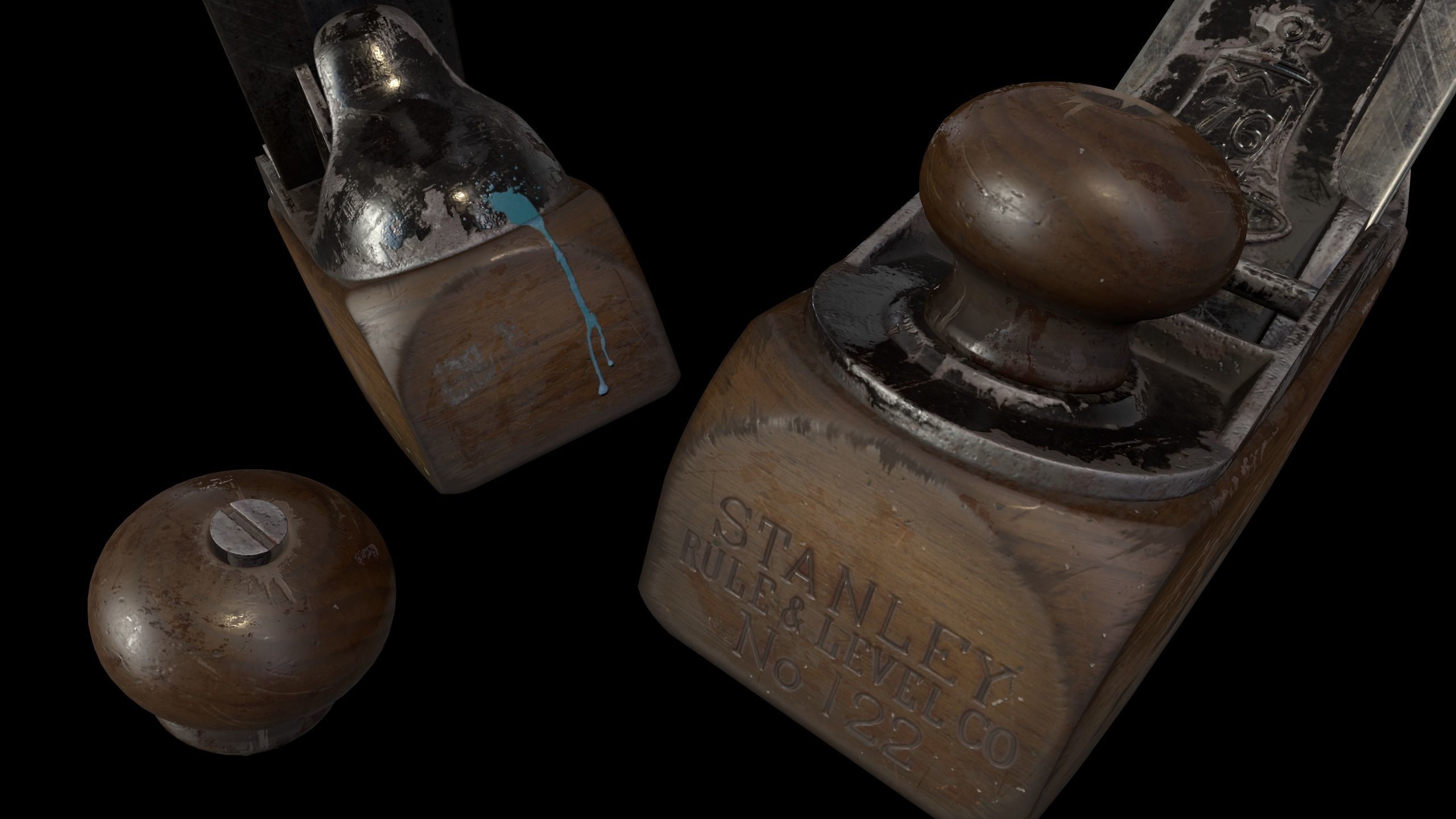 Jack-plane two planes Low-poly 3D model_5