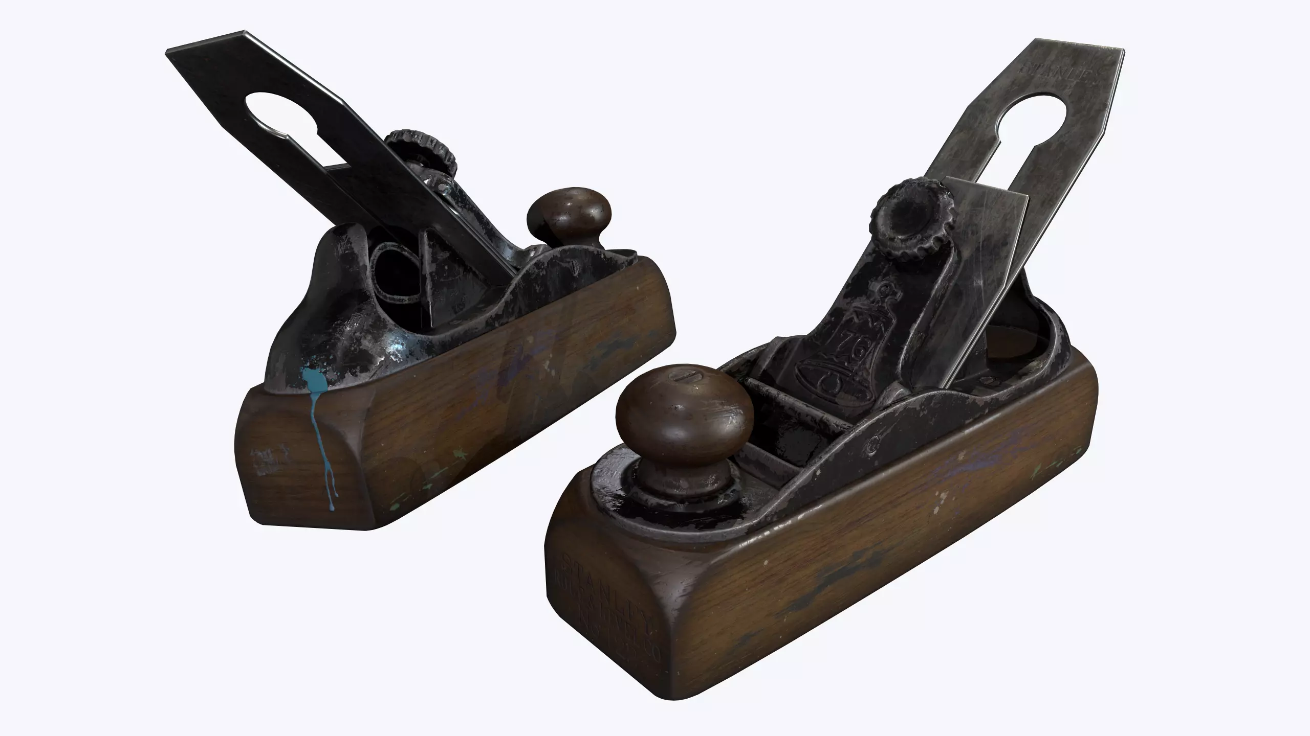 Jack-plane two planes Low-poly 3D model_0