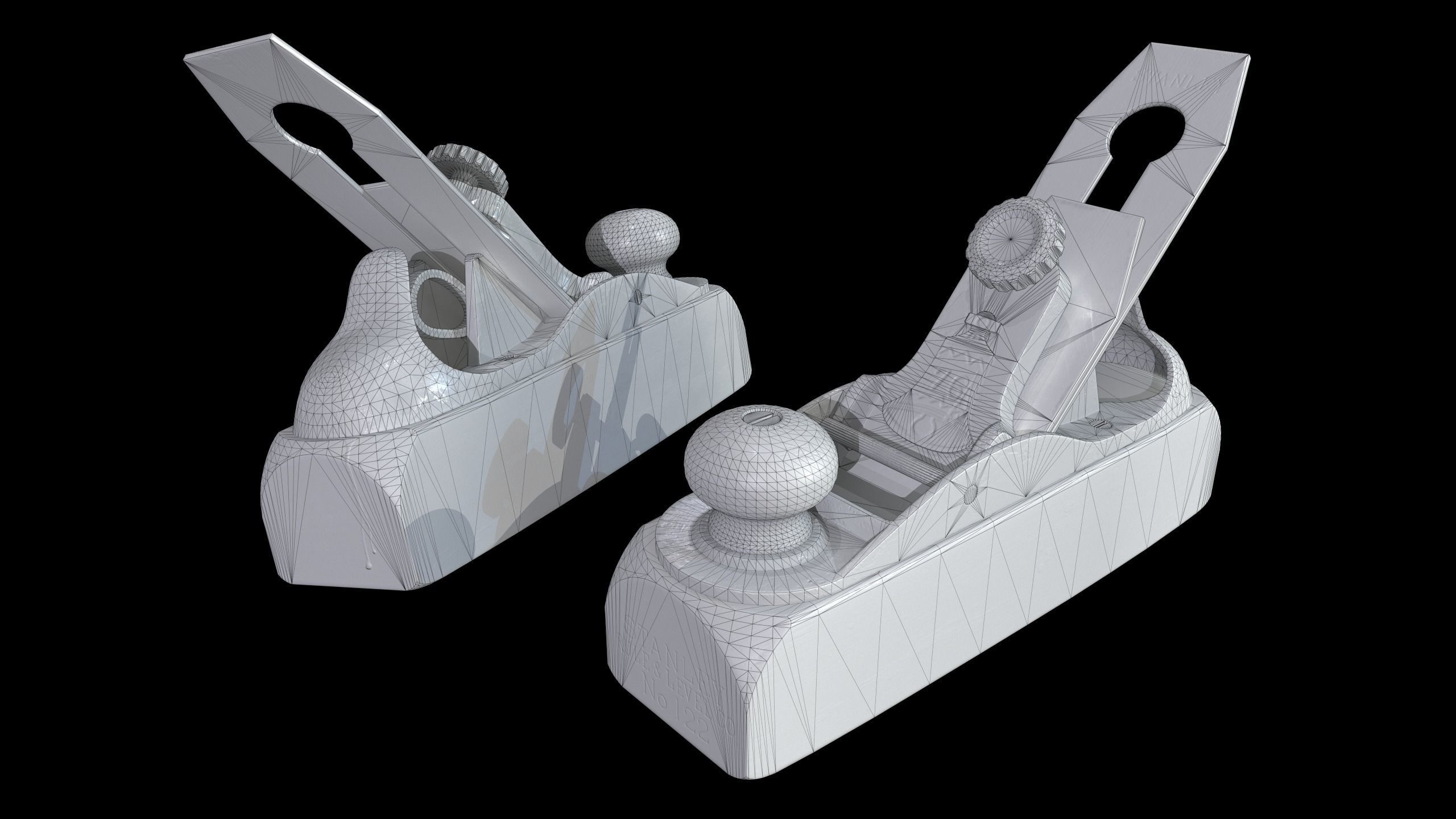 Jack-plane two planes Low-poly 3D model_3