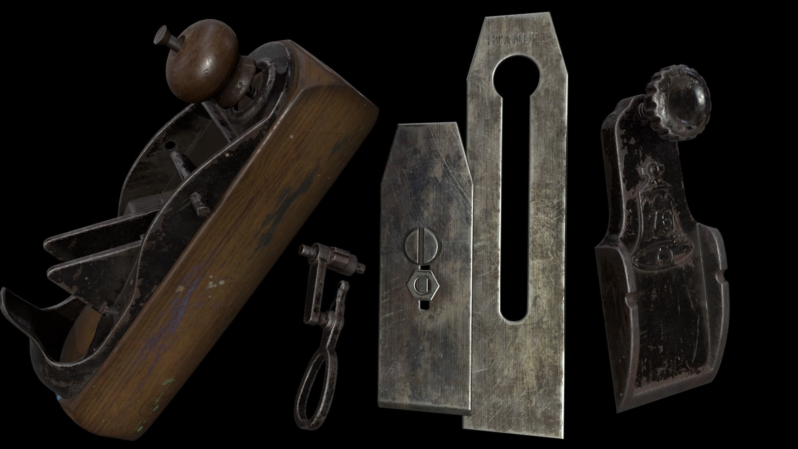 Jack-plane two planes Low-poly 3D model_6