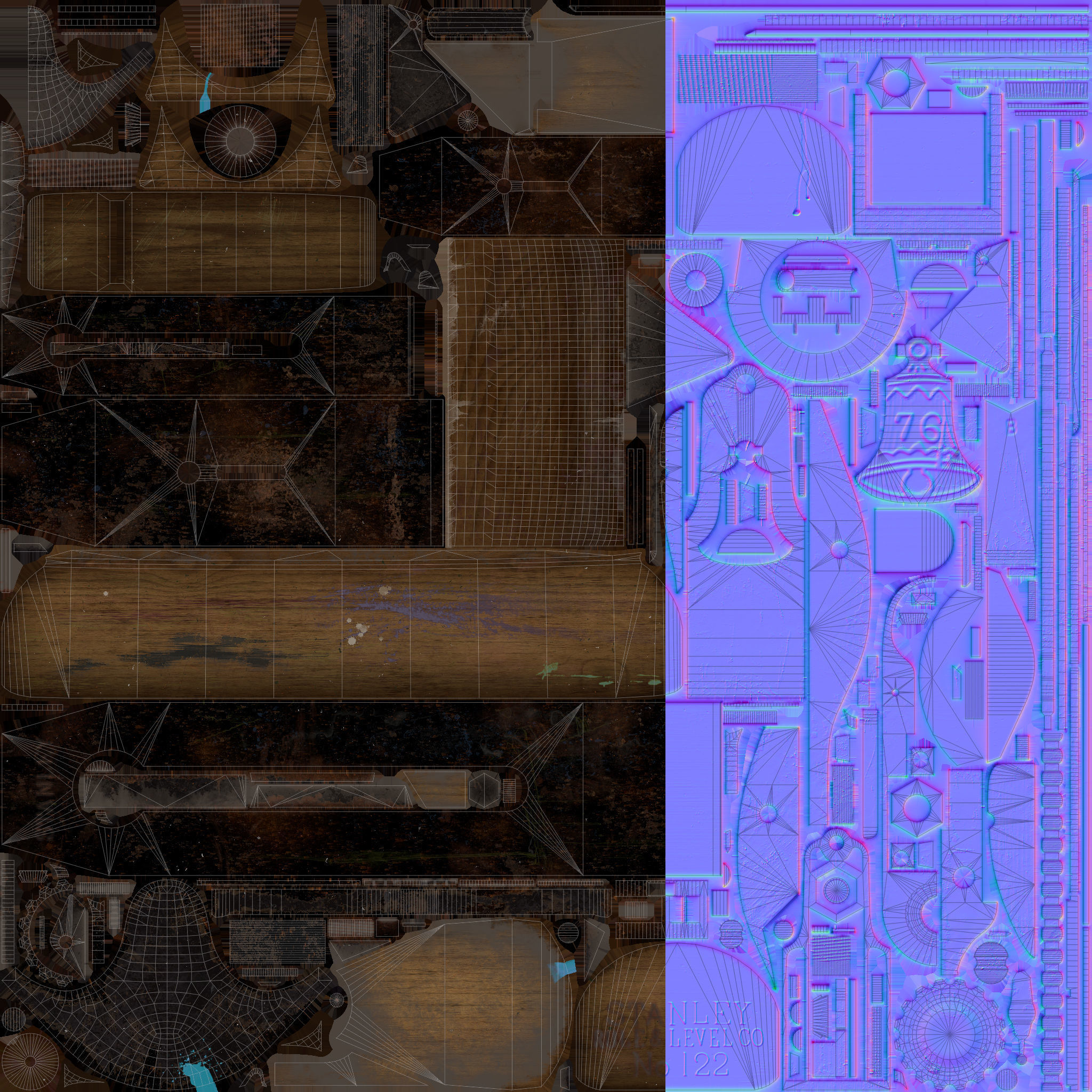 Jack-plane two planes Low-poly 3D model_8