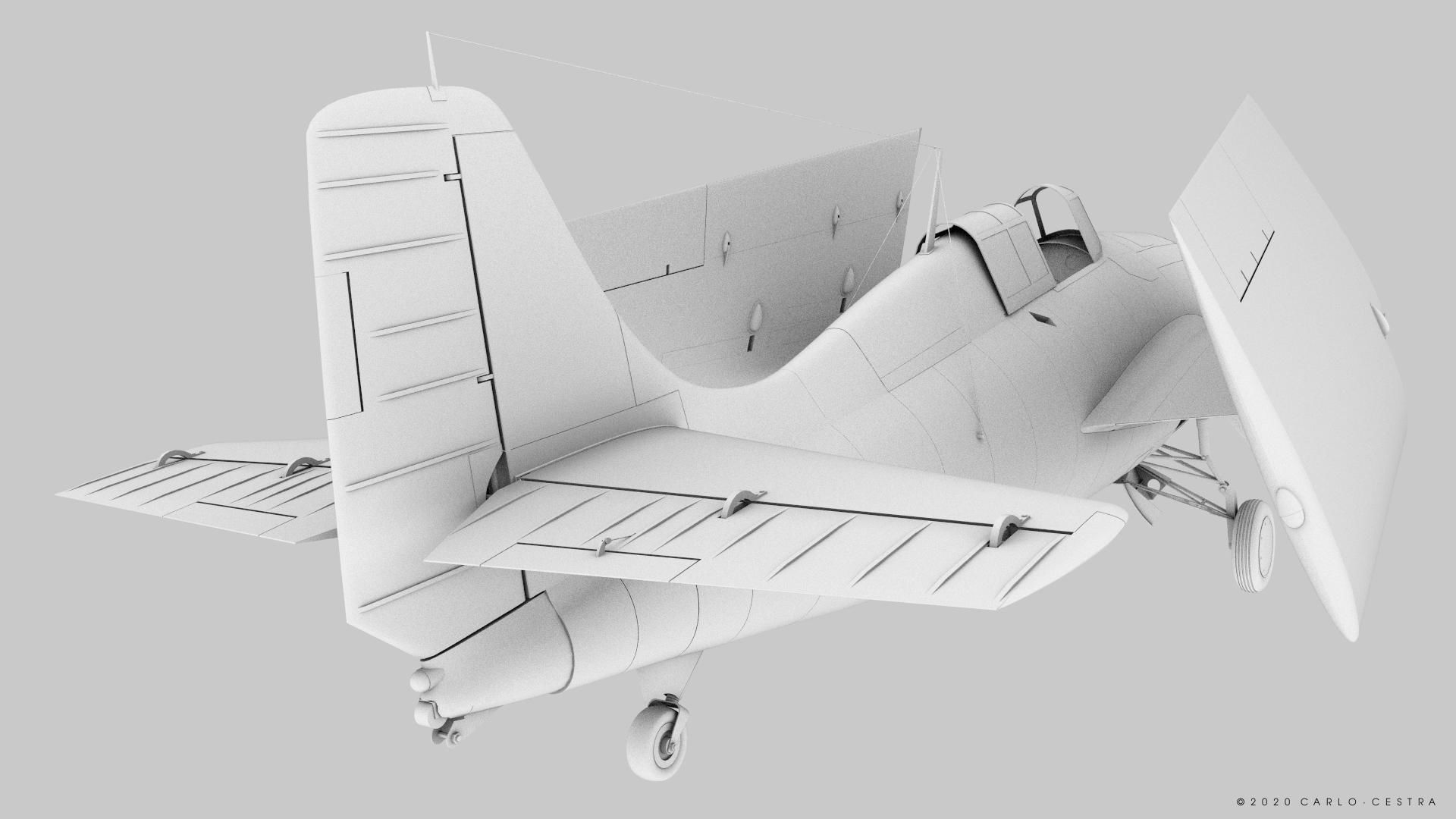 F4F-4 9-GF-7 - Rigged Low-poly 3D model_49