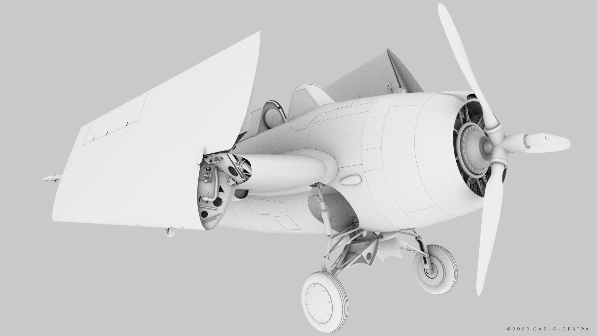 F4F-4 9-GF-7 - Rigged Low-poly 3D model_42