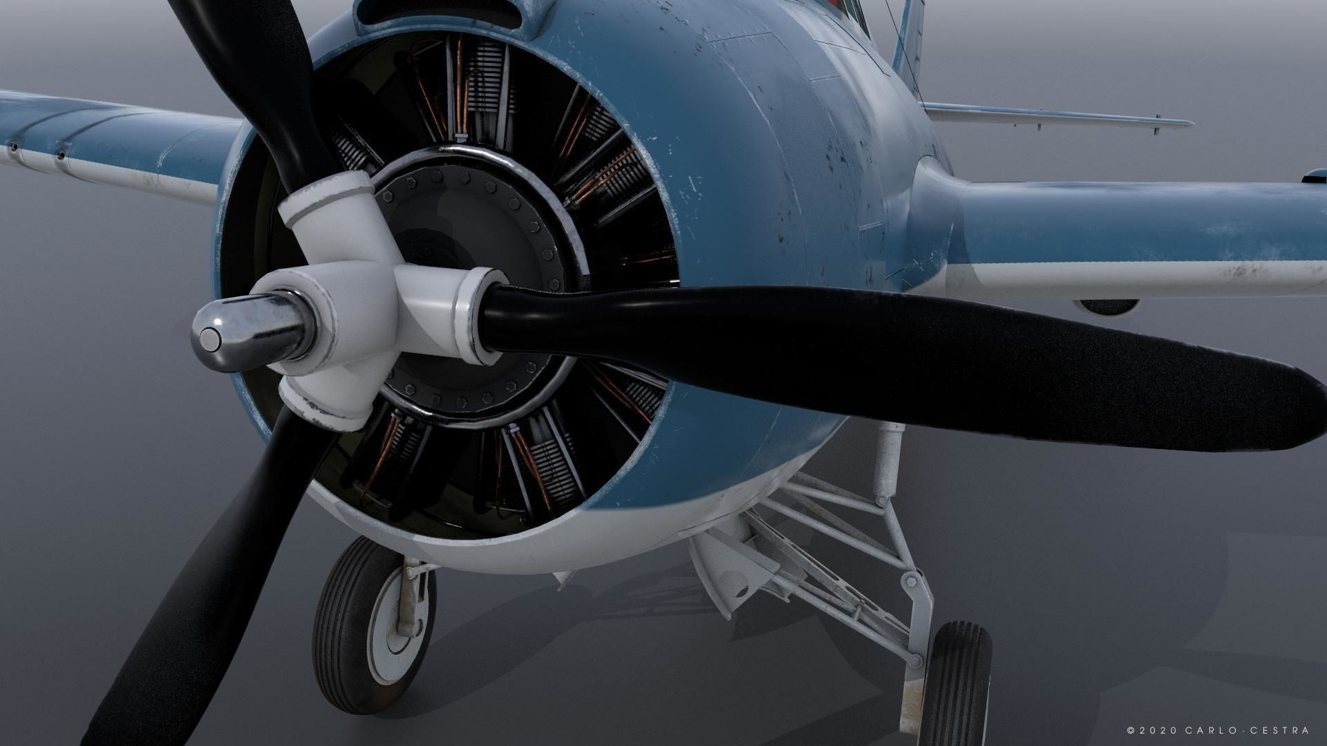 F4F-4 9-GF-7 - Rigged Low-poly 3D model_18