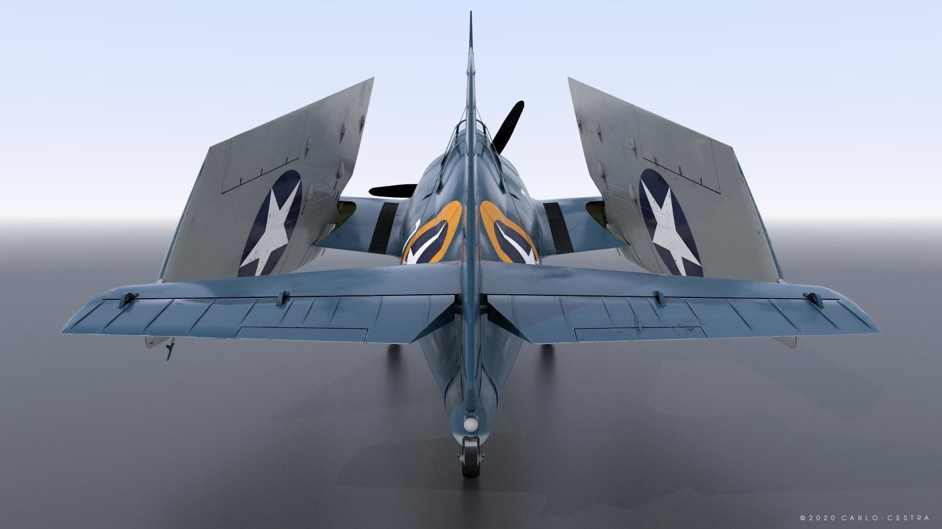 F4F-4 9-GF-7 - Rigged Low-poly 3D model_25