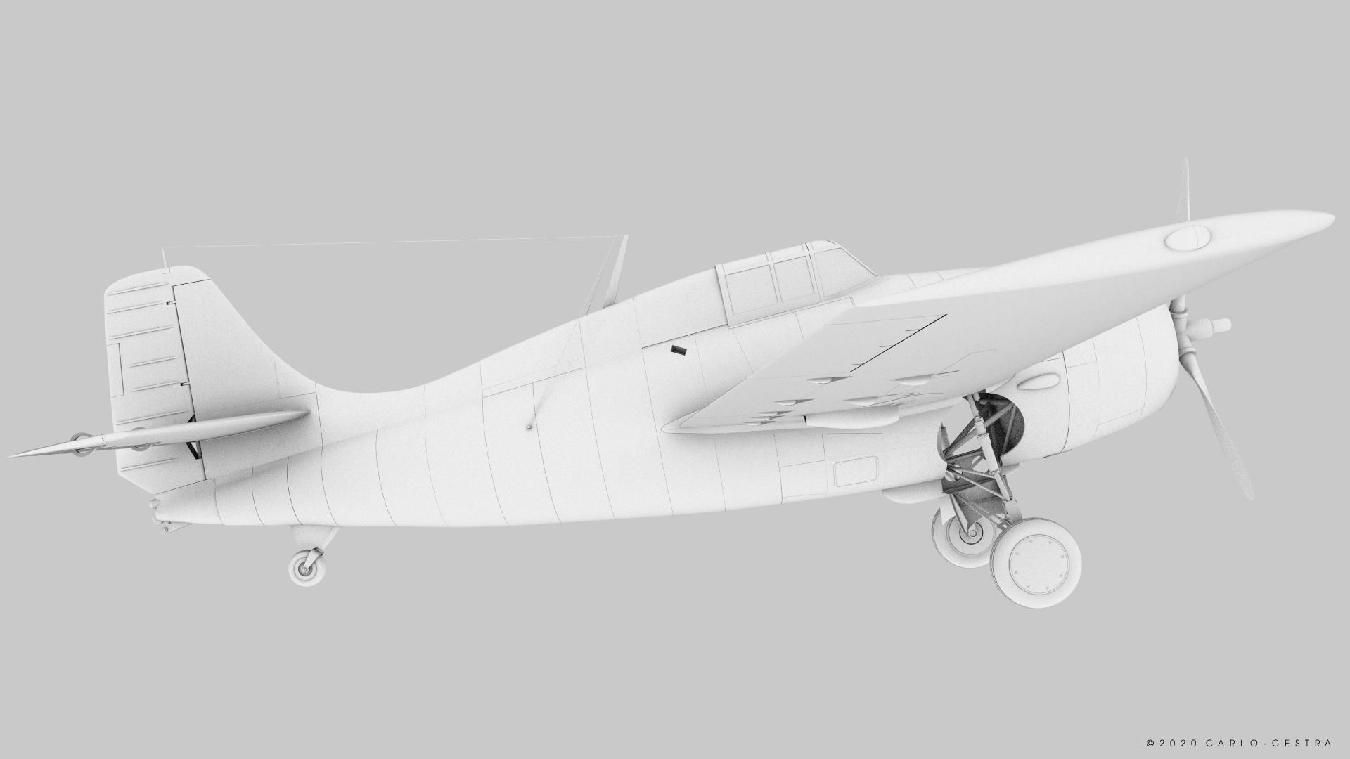 F4F-4 9-GF-7 - Rigged Low-poly 3D model_45
