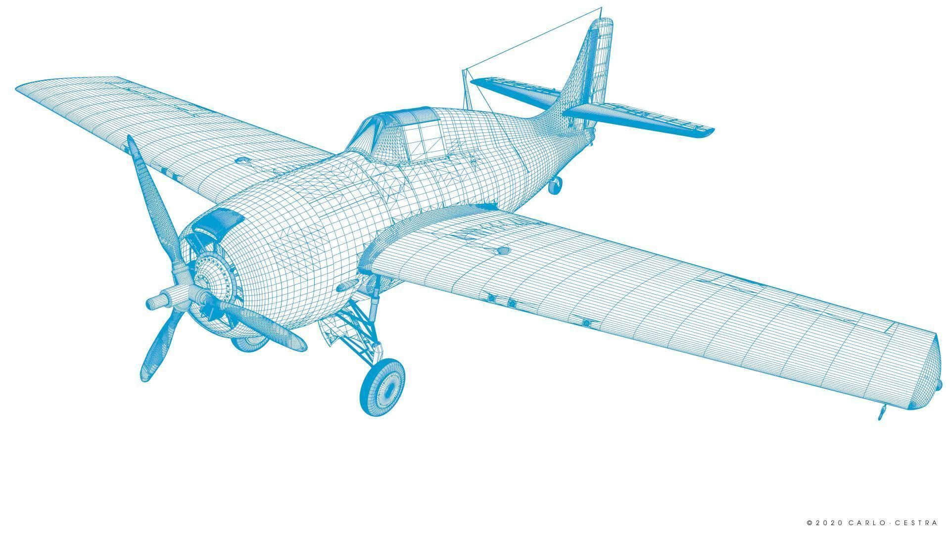 F4F-4 9-GF-7 - Rigged Low-poly 3D model_66