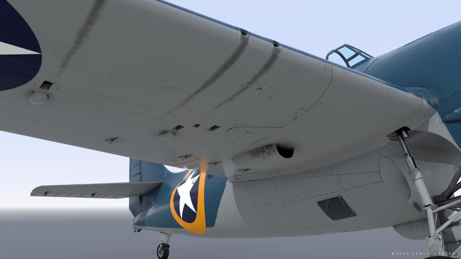 F4F-4 9-GF-7 - Rigged Low-poly 3D model_23