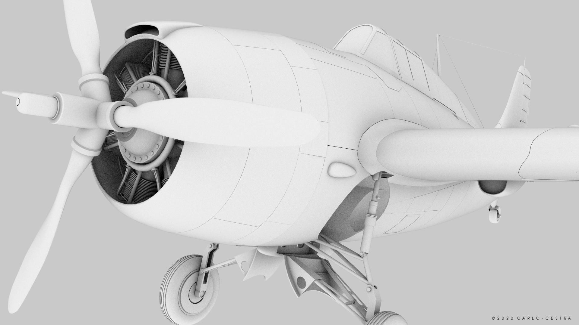 F4F-4 9-GF-7 - Rigged Low-poly 3D model_39