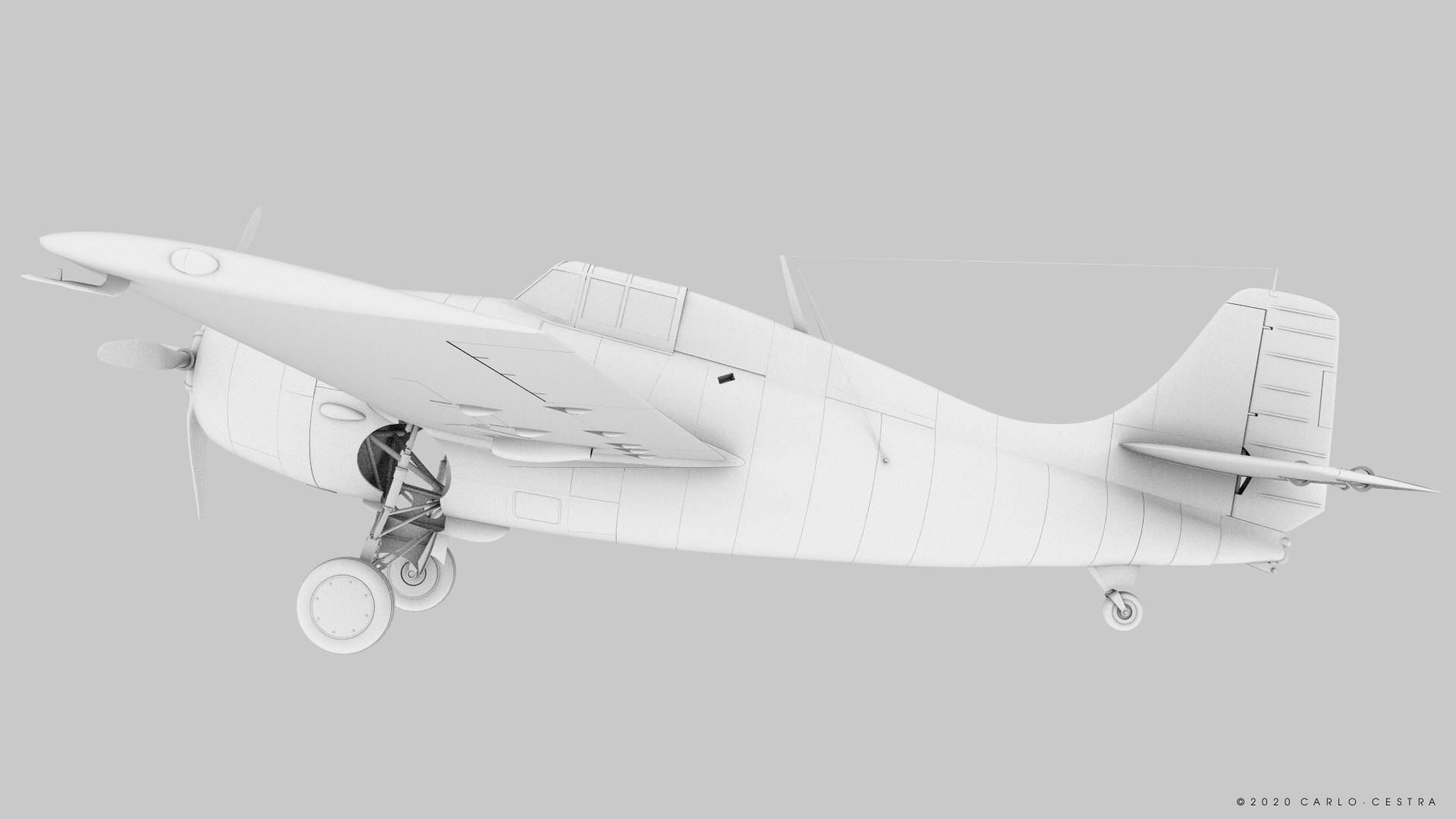 F4F-4 9-GF-7 - Rigged Low-poly 3D model_44