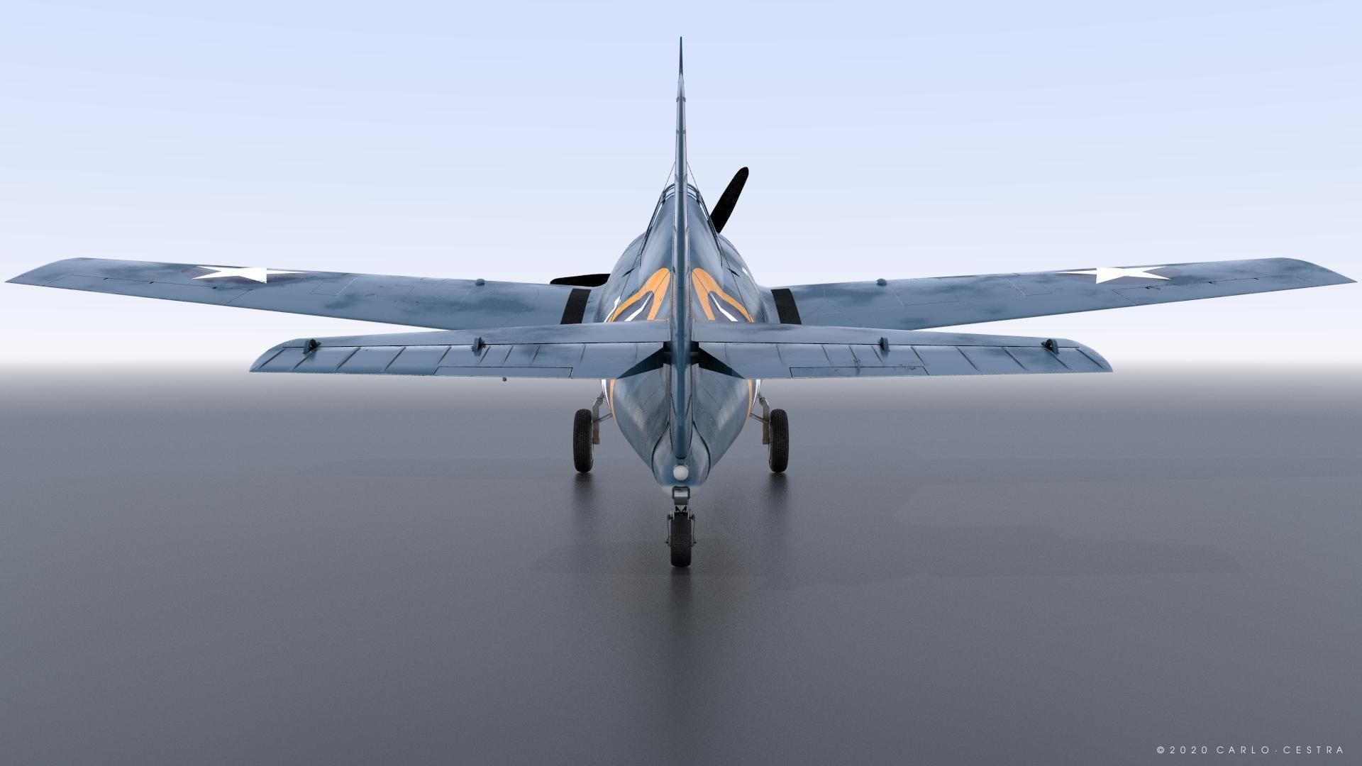 F4F-4 9-GF-7 - Rigged Low-poly 3D model_13
