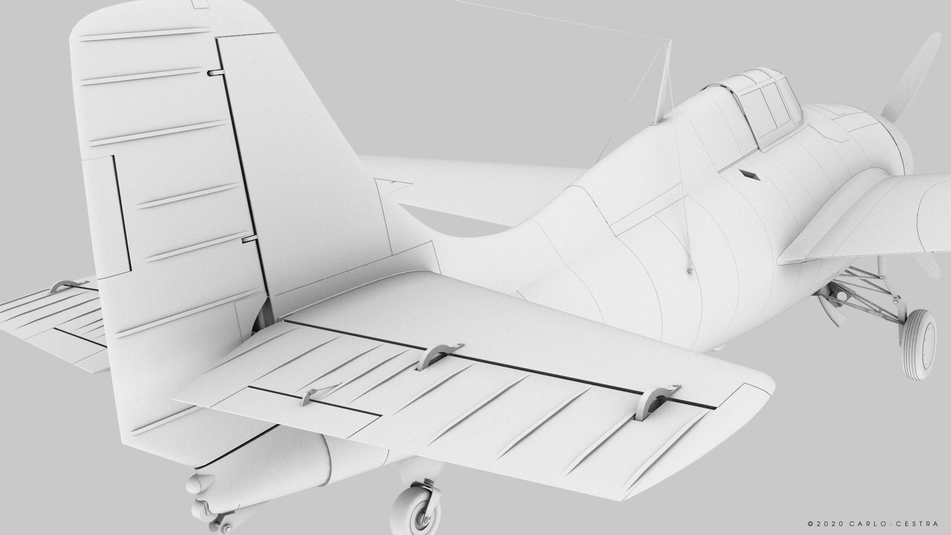 F4F-4 9-GF-7 - Rigged Low-poly 3D model_38