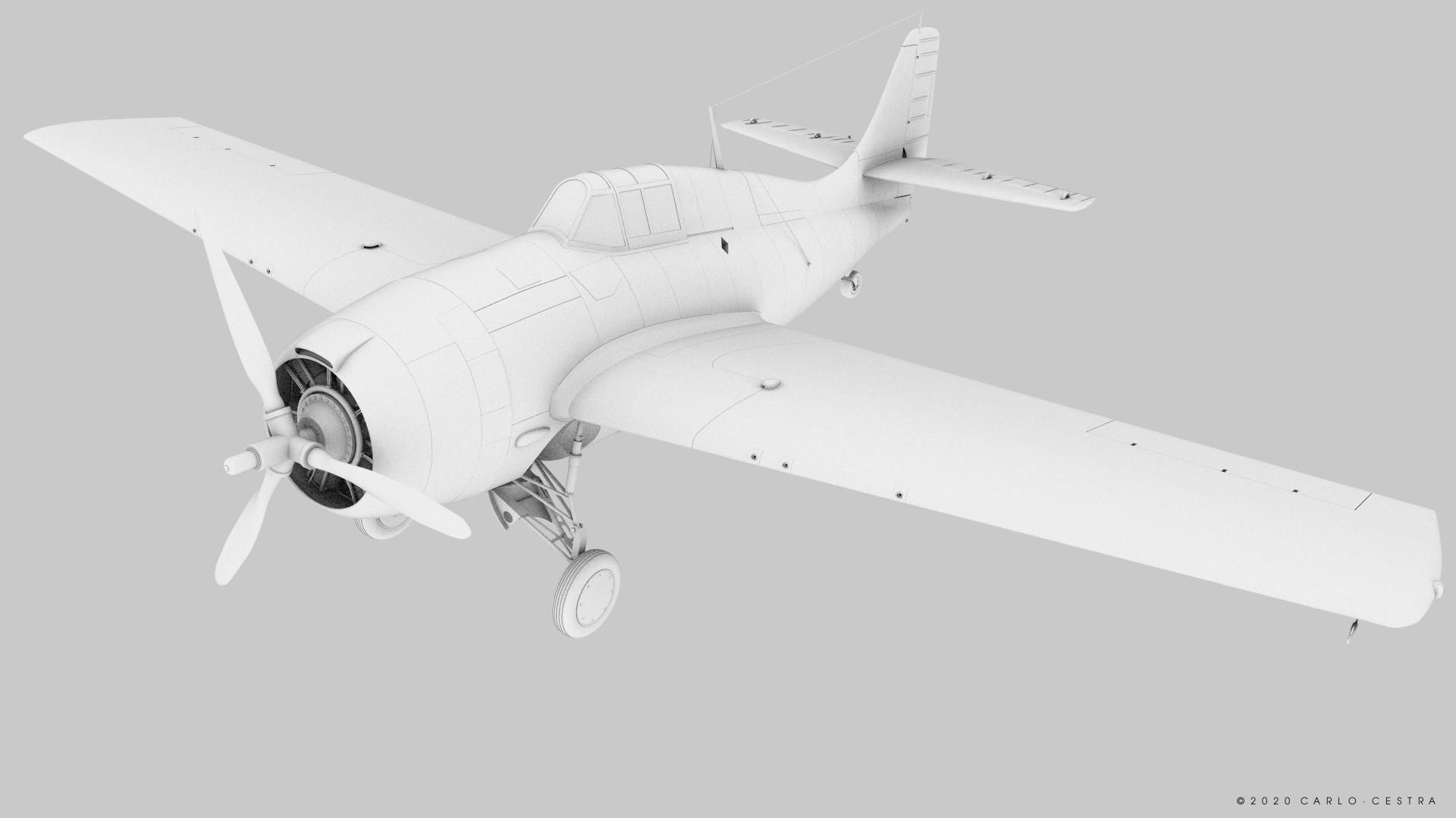 F4F-4 9-GF-7 - Rigged Low-poly 3D model_47