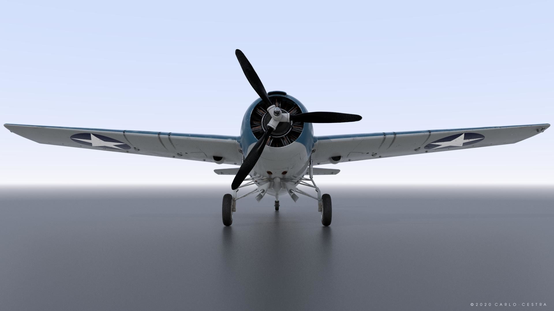 F4F-4 9-GF-7 - Rigged Low-poly 3D model_14
