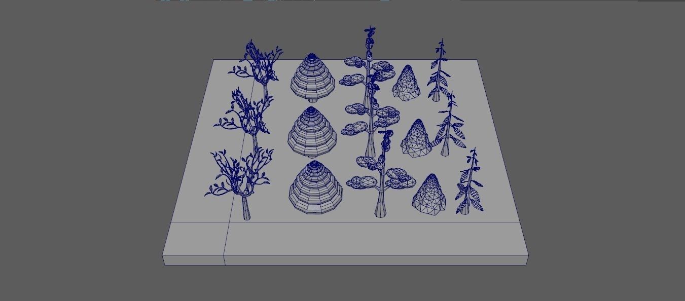 Trees Pack 06 Low-poly 3D model_11
