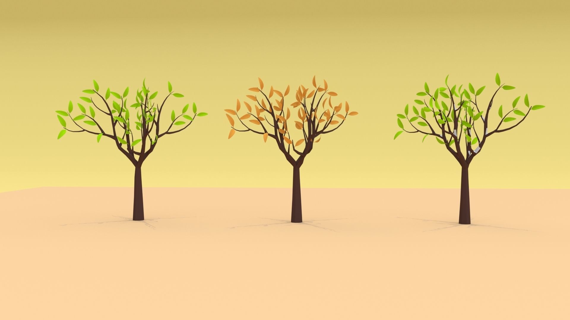 Trees Pack 06 Low-poly 3D model_3
