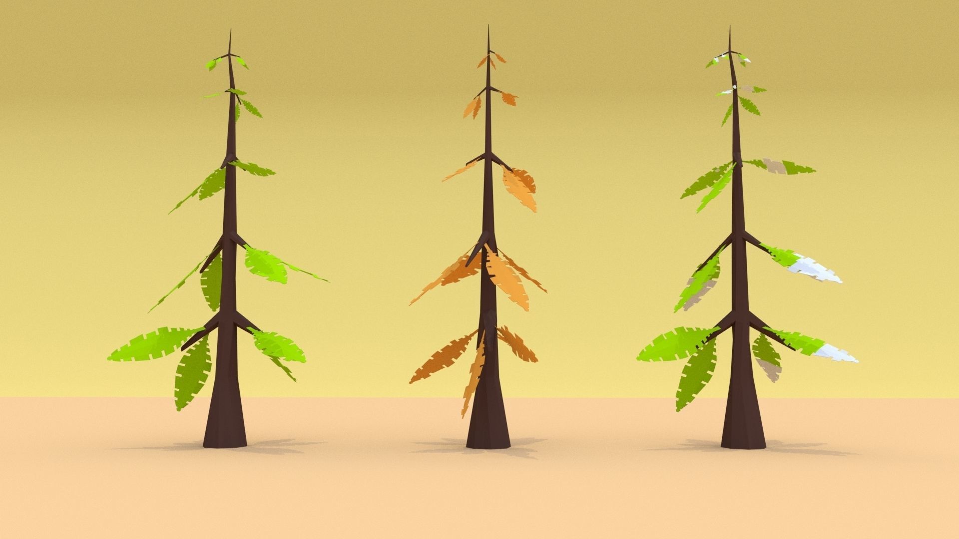 Trees Pack 06 Low-poly 3D model_6