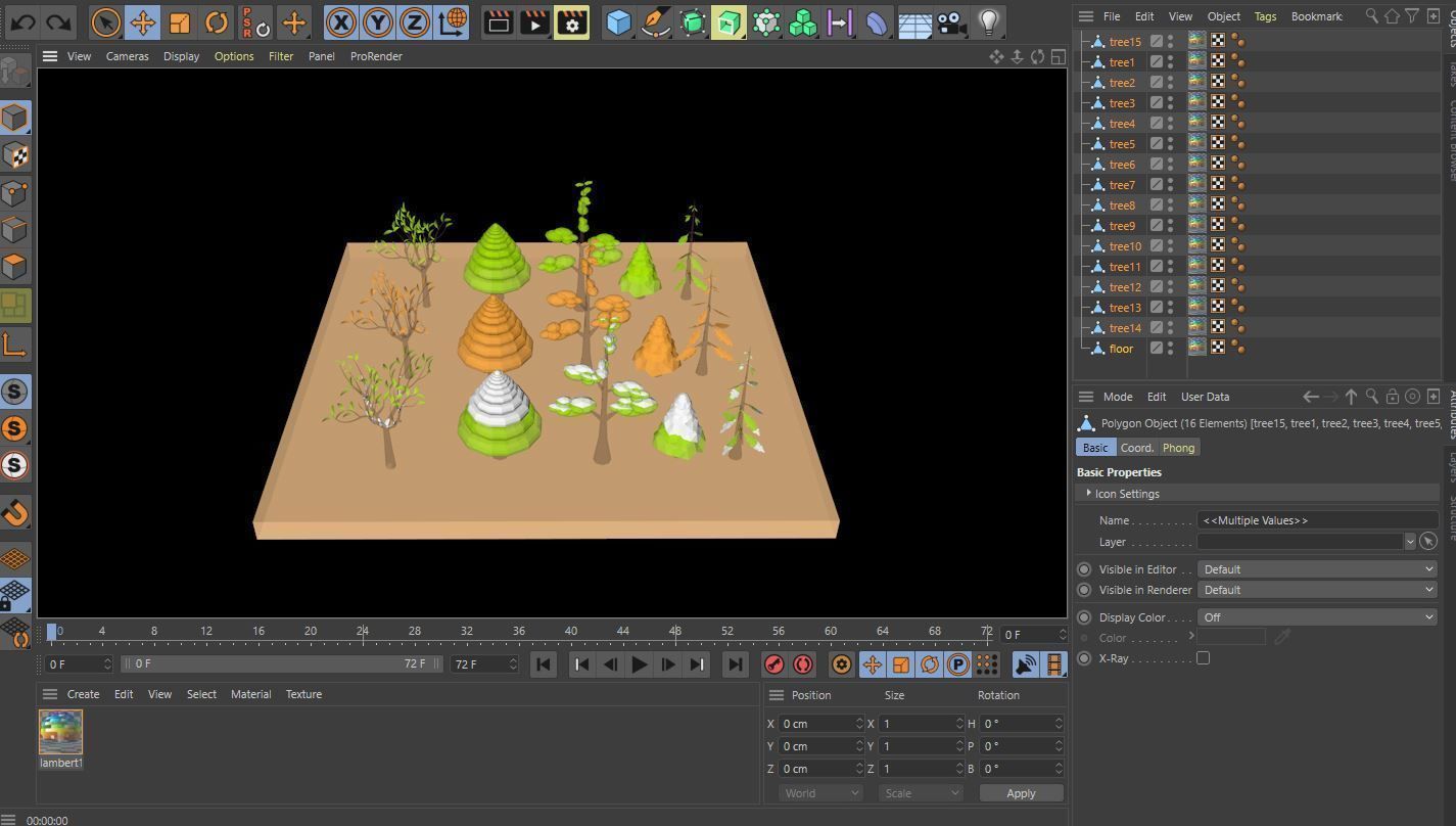 Trees Pack 06 Low-poly 3D model_8